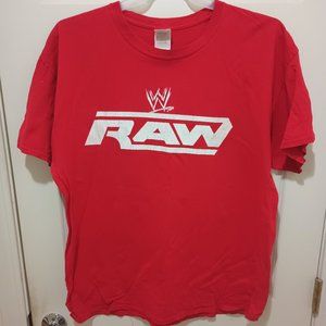 Vintage WWE Monday Night Raw Men's XL Red  T-Shirt Shirt Wrestling Smackdown Man